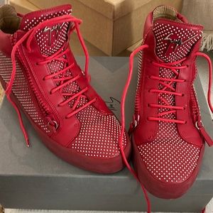 Giuseppe Zanotti red studded men’s sneakers